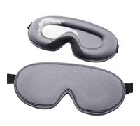 Silk Eye mask Silk Sleeping Mask Soft Smooth Sleep for Eyes Travel Shade Cover Rest Relax Blindfold Eye Aid Silk Eye mask for Sleeping(A-Gray)