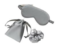 Silk Eye mask Sleeping Mask Silk Eye Night Sleep Band Aid Eyes Cover Sort Patches for Women Blindfold Health Breathing Relax Nap Bandage for All Night Sleep(Gray 3Pcs)