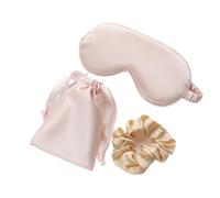 Silk Eye mask Sleeping Mask Silk Eye Night Sleep Band Aid Eyes Cover Sort Patches for Women Blindfold Health Breathing Relax Nap Bandage for All Night Sleep(Pink 3Pcs)