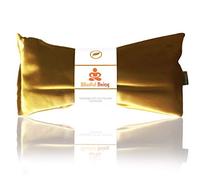 Silk Eye Pillow with Lavender by Blissful Being | Puffy Eyes Treatment | Great Stress Relief (Gold)