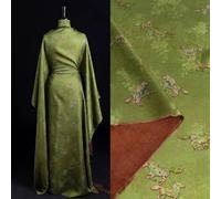 Silk Fabric by The Metre for Sewing Crafting,Horse Pattern Shiny Silky Brocade Fabric,Soft Smooth Materials for Wedding Dress Costumes Fashion Cheongsam (Green,50×138cm)