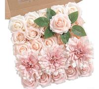 Silk Fake Flowers Mix with Stems for Crafting Wedding Centerpieces and Decorative Floral Arrangements at Home (The new pink)