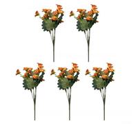 Silk Fake Hydrangea Balls 35cm Plastic for stem Garden Decor(orange)