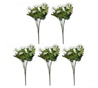Silk Fake Hydrangea Balls 35cm Plastic for stem Garden Decor(white)