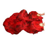 Silk Fans,Belly Dance Fans Belly Dance Silk Veil Fans 1 Pair Silk Wholesale Classic Size Ribs Silk Fans Dance Performance Props Customized(2,180x90cm)