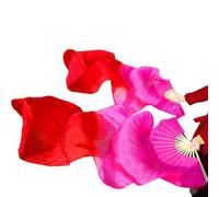 Silk Fans,Belly Dance Fans Handmade Silk Veil Fans Belly Dancing Fans(White,120cm-90cm)