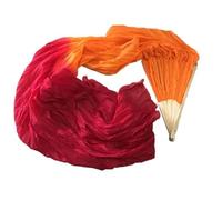Silk Fans,Belly Dance Fans Long Fan Veil Women Bellydance Silk Fan Veil Pairs Professional Black White Dance Silk Veil Adults(5,250X90CM)