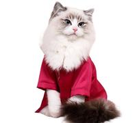 Silk Feeling Suit Cooling Outfit For Large Cats Soft Solid Color Apparel Thin T-shirt Pullover Pajamas Cats Dress Up Clothes