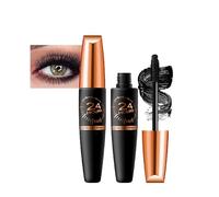 Silk Fiber Eyelash Mascara Black Volume Mascara Natural Lengthening and Thickening Eye Lashes, No Clumping Waterproof 2 in 1 False Lash Effect Eye Makeup for Sensitive Eyes