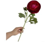Silk Flocked Peony for Neutral-Tone Interiors, Monochrome Styling, and Editorial Photo Shoot Support, Approx 60 cm Lifelike Floral Prop (Red)