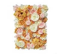 Silk Floral Wall Panel, 40X60cm Rose Peony Hydrangea Backdrop, For Wedding Party Photo Area Decor, Artificial Flower Wall Panel, Wedding Background(Orange)