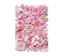 Silk Floral Wall Panel, 40X60cm Rose Peony Hydrangea Backdrop, For Wedding Party Photo Area Decor, Artificial Flower Wall Panel, Wedding Background(purplish pink)