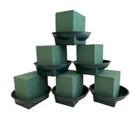 Silk Flower Warehouse 6 x Wet Cube Floral Foam Flower Blocks with Water Trays - Foam Blocks for Weddings & Florist Floral Arrangements - Perfect for Fresh Flowers and DIY Craft Supplies