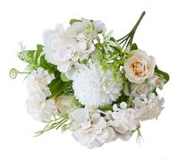 Silk Flowers, Artificial Bouquet, Wedding Decor, Nordic Style Peony Rose Hydrangea for Home Photography Props, 5 Pack(M)