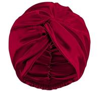 Silk Hair Bonnet Wrap Sleeping, 1 Pcs Claret Imitation Silk Bonnet Night Sleep Cap for Women Imitation Double Layer Sleeping Cap Apply to Wash, Makeup