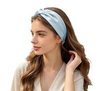 Silk Headband for Women Girl Elastic Fashion Satin Hair Wrap for Washing Face & Makeup Solid Color Soft Boho Wide Hair Accessories for Sports, Yoga, Spa, Workout, One Size
