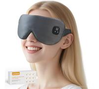 Silk Heated Eye Mask Cordless, Warm Eye Compress for Dry Eyes, Rechargeable Eye Heating Pad with 1000mAh Battery, 4 Heat Levels, 4-Level Timing(Grey)