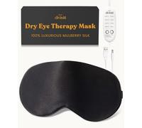 Silk Heated Eye Mask for Dry Eyes - Stye Treatment Dry Eye Mask Warm Compress for Eyes, Relieves Belpharitis, Pink Eye, Eye Compress for Dry Eyes, Dry Eye Moist Heat Compress Mask for Eyes (Black)