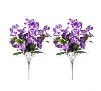 Silk-Inspired Hibiscus Artificial Flowers Pack of 7 Branches for Wedding Centerpiece Home Office Garden Outdoor Display (Light Purple)