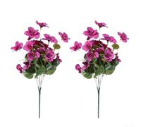 Silk-Inspired Hibiscus Artificial Flowers Pack of 7 Branches for Wedding Centerpiece Home Office Garden Outdoor Display (deep purple)