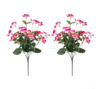 Silk-Inspired Hibiscus Artificial Flowers Pack of 7 Branches for Wedding Centerpiece Home Office Garden Outdoor Display (Pink)