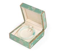 Silk Jewelry Box Set, Jacquard Embroidery with Metal Frame and Velvet Lining for Jadeite, Bracelets, Necklaces, Rings Gift wrapping(11 * 11 * 5.5cm)