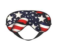 Silk Like American Flag Stars Stripes Print Soft Sleep Eye Mask Comfortable Blindfold Adjustable Eye mask for Sleep