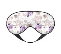 Silk Like Beautiful Grape Leaves Print Soft Sleep Eye Mask Comfortable Blindfold Adjustable Eye mask for Sleep