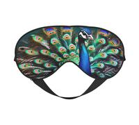 Silk Like Beautiful Peacock Print Soft Sleep Eye Mask Comfortable Blindfold Adjustable Eye mask for Sleep