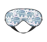 Silk Like Boho Elephant Print Soft Sleep Eye Mask Comfortable Blindfold Adjustable Eye mask for Sleep