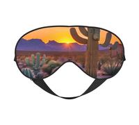 Silk Like Cactus Desert Sunsets Print Soft Sleep Eye Mask Comfortable Blindfold Adjustable Eye mask for Sleep