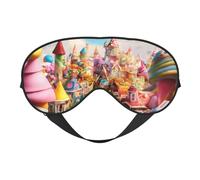 Silk Like Candy Land Print Soft Sleep Eye Mask Comfortable Blindfold Adjustable Eye mask for Sleep
