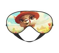 Silk Like Cartoon Llama Alpaca Print Soft Sleep Eye Mask Comfortable Blindfold Adjustable Eye mask for Sleep