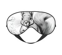 Silk Like Cartoon Squirrel Print Soft Sleep Eye Mask Comfortable Blindfold Adjustable Eye mask for Sleep