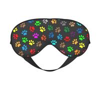 Silk Like Colorful Dog Paw Print Black Print Soft Sleep Eye Mask Comfortable Blindfold Adjustable Eye mask for Sleep