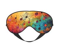 Silk Like Colorful Music Notes Print Soft Sleep Eye Mask Comfortable Blindfold Adjustable Eye mask for Sleep