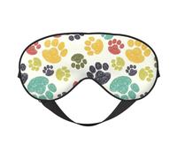 Silk Like Cute Colorful Dog Paw Print Soft Sleep Eye Mask Comfortable Blindfold Adjustable Eye mask for Sleep