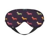 Silk Like Cute Dachshound Dogs Print Soft Sleep Eye Mask Comfortable Blindfold Adjustable Eye mask for Sleep