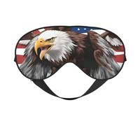 Silk Like Eagle with USA Flag Print Soft Sleep Eye Mask Comfortable Blindfold Adjustable Eye mask for Sleep