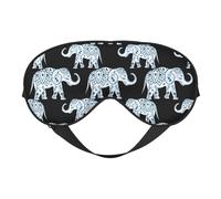 Silk Like Elephant Print Soft Sleep Eye Mask Comfortable Blindfold Adjustable Eye mask for Sleep