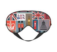 Silk Like England Symbols Print Soft Sleep Eye Mask Comfortable Blindfold Adjustable Eye mask for Sleep