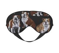 Silk Like English Bulldogs Print Soft Sleep Eye Mask Comfortable Blindfold Adjustable Eye mask for Sleep