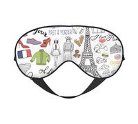 Silk Like French Paris Tour Eiffel Tower Print Soft Sleep Eye Mask Comfortable Blindfold Adjustable Eye mask for Sleep