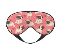 Silk Like Funny Cartoon Pug Puppy Dog Print Soft Sleep Eye Mask Comfortable Blindfold Adjustable Eye mask for Sleep