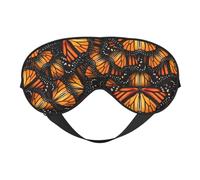 Silk Like Heaps of Orange Monarch Butterflies Print Soft Sleep Eye Mask Comfortable Blindfold Adjustable Eye mask for Sleep