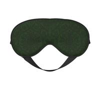 Silk Like Hunter Green Floral Petals Pattern Print Soft Sleep Eye Mask Comfortable Blindfold Adjustable Eye mask for Sleep