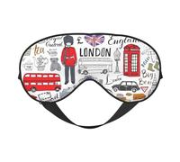 Silk Like I Love London Print Soft Sleep Eye Mask Comfortable Blindfold Adjustable Eye mask for Sleep