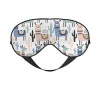 Silk Like Llama Alpaca Cactus Print Soft Sleep Eye Mask Comfortable Blindfold Adjustable Eye mask for Sleep