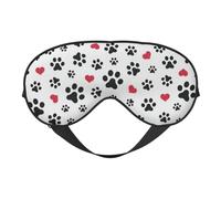 Silk Like Love Cat Paw Heart Puppy Foot Print Print Soft Sleep Eye Mask Comfortable Blindfold Adjustable Eye mask for Sleep