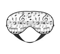 Silk Like Music Note Print Soft Sleep Eye Mask Comfortable Blindfold Adjustable Eye mask for Sleep